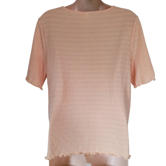 Stars Above Orange Ruffled Hem Cozy T-shirt Size Women's Medium NEW with Tag - Picture 2 of 10